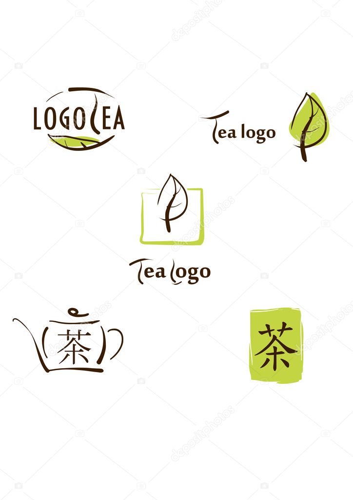 Logo, icon and hieroglyph vector illustration for tea brand