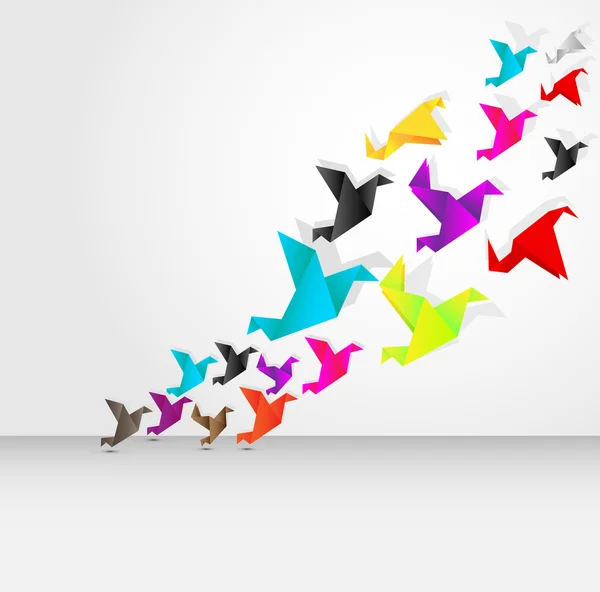Origami ptak latający — Wektor stockowy