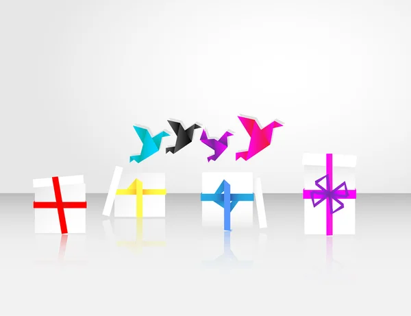 Origami ptak latający — Wektor stockowy