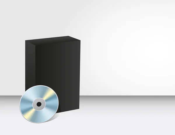 Prázdné 3d box s cd — Stockový vektor