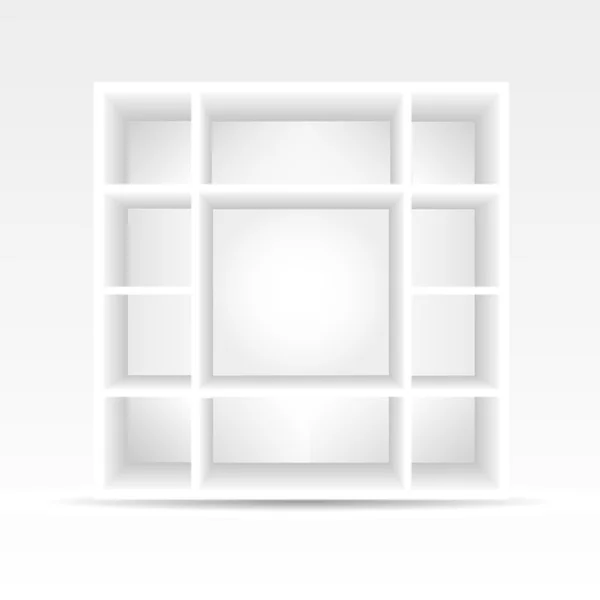 3D weißes Bücherregal — Stockvektor