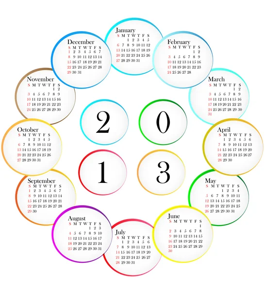 Календарь 2013 Лицензионные Стоковые Иллюстрации