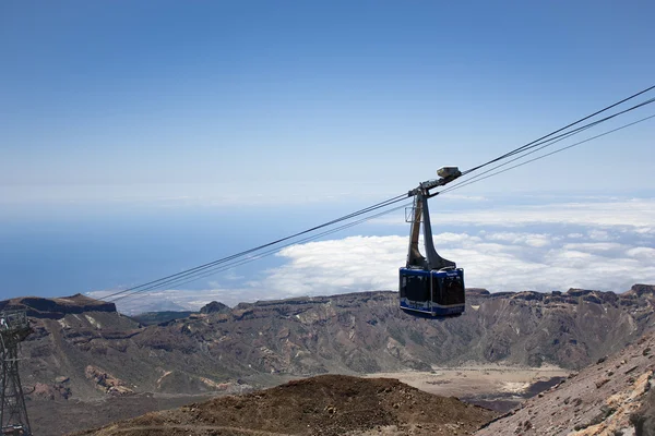 stock image Cable car going up to the Teide peak, Tenerife, Canary Islands