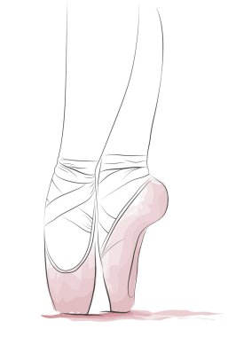 Dancer's feet en pointe clipart