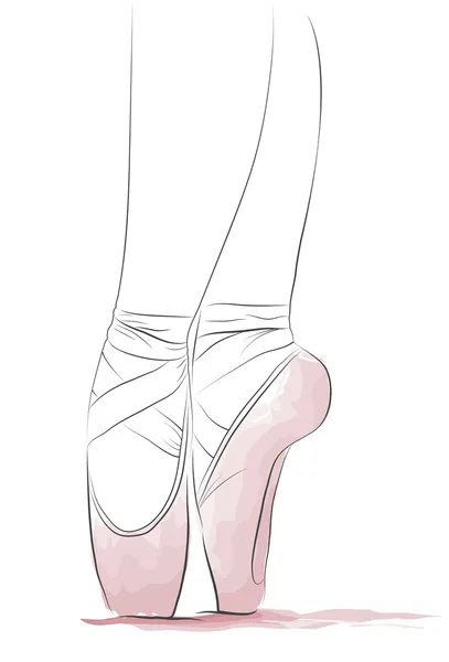 Pies de bailarina en punta — Vector de stock