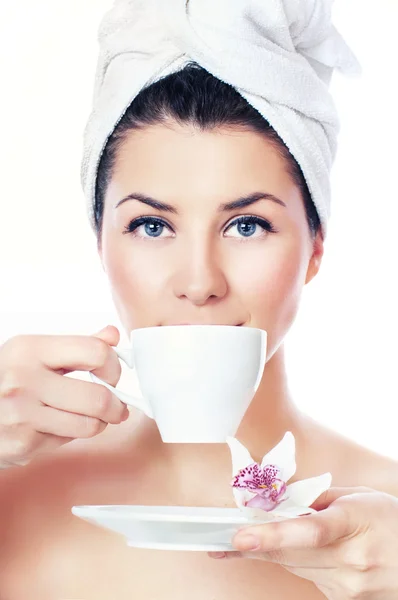 Kobiety piją herbatę — Zdjęcie stockowe