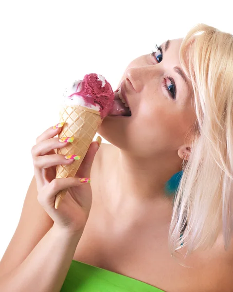 Women with ice-cream — Stock Photo, Image