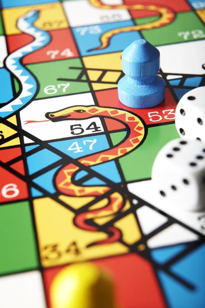 Close Up Of Snakes And Ladders Board — Stock Photo, Image