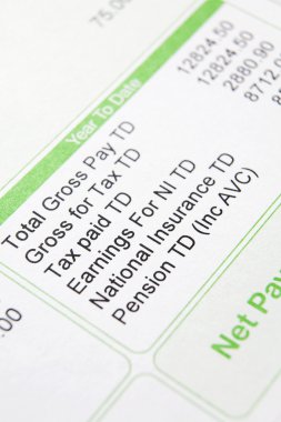 Close up of payslip clipart