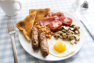 Traditional English cooked breakfast clipart