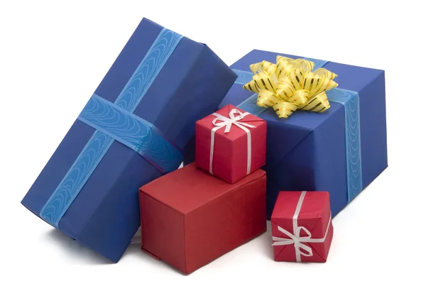 A photo of some gift boxes over white — Stock Photo, Image