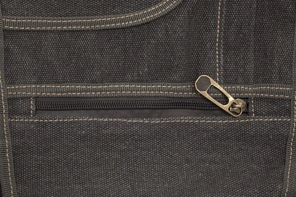 Jeans material with zipper — Stock Photo, Image