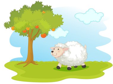 Sheep field clipart