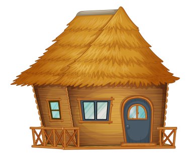 Hut or cabin on a white background clipart