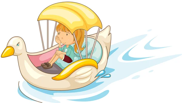 Girl on a boat — Stock Vector