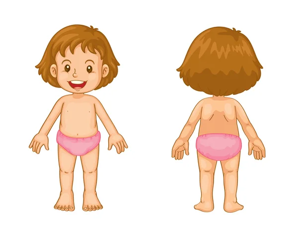 Enfant avant et arrière — Image vectorielle