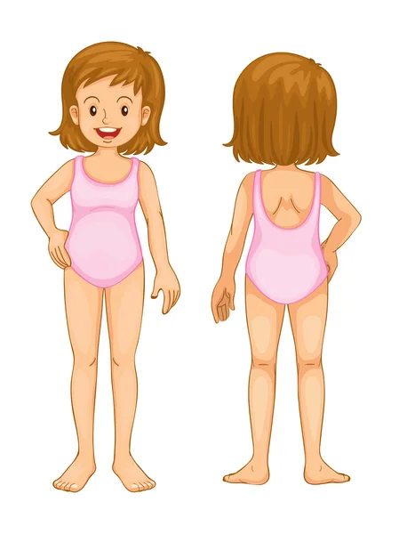 Joven chica cuerpo partes — Vector de stock