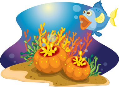 Open-mouthed fish clipart