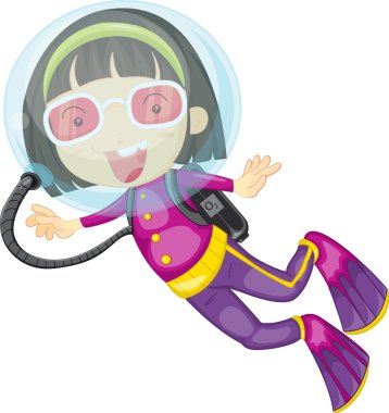 Purple diver clipart