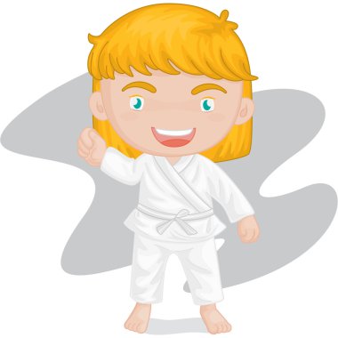 girl playing koong-foo-karate clipart