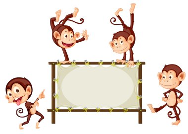 Monkey sign clipart