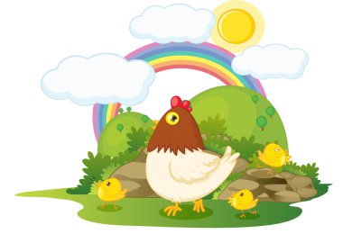 hen and chicken clipart