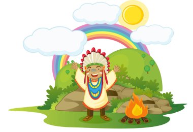 red indian clipart