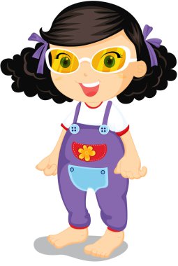 Yellow Glasses child clipart