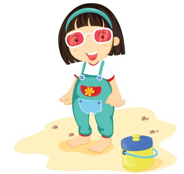 Red glasses girl clipart