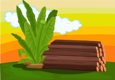 Pile o' logs clipart