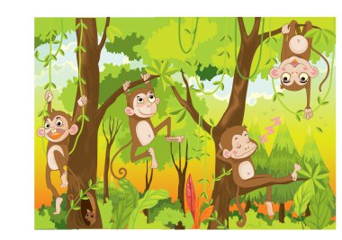 cartoon monkeys clipart