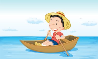 Boat on water clipart