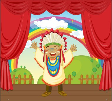 red indian clipart