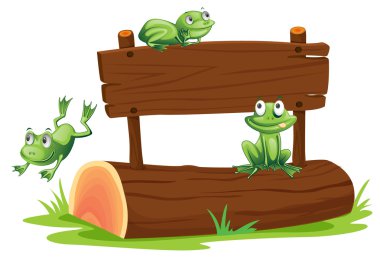 Sign with frog clipart