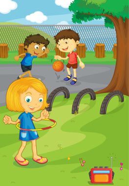 Friends in the park clipart