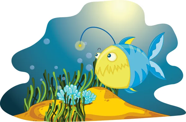 Самотній Anglerfish — стоковий вектор