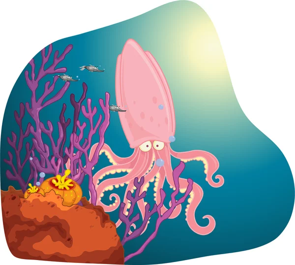 Betrokken squid — Stockvector