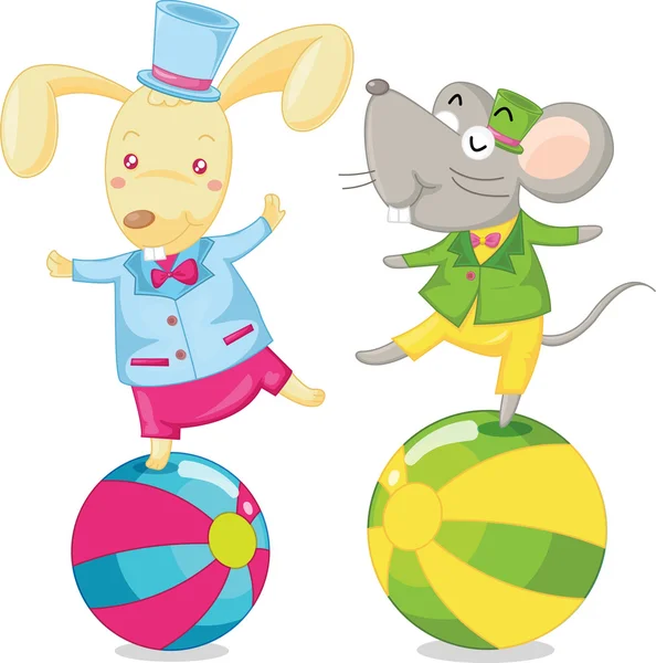 Мышь и кролик — стоковый вектор