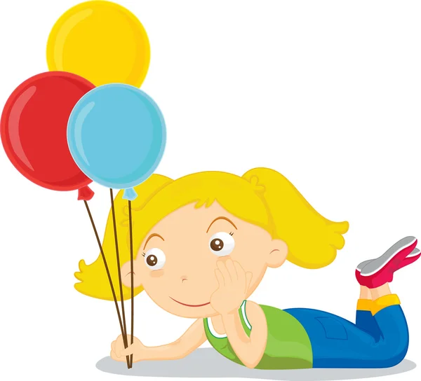Κορίτσι μπαλόνι — Διανυσματικό Αρχείο