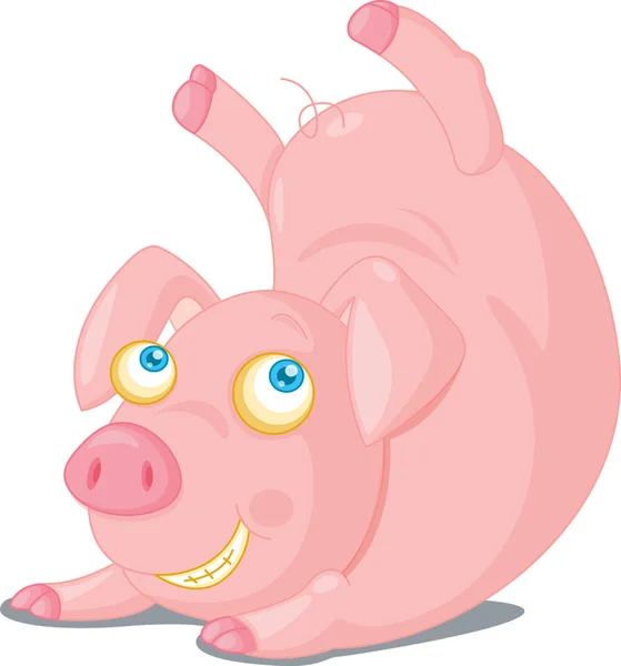 Pig cartoon on white — Stock Vector
