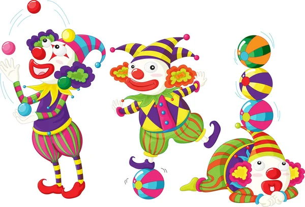 Funny clowns — Stock Vector