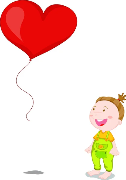 孩子看着气球 — 图库矢量图片