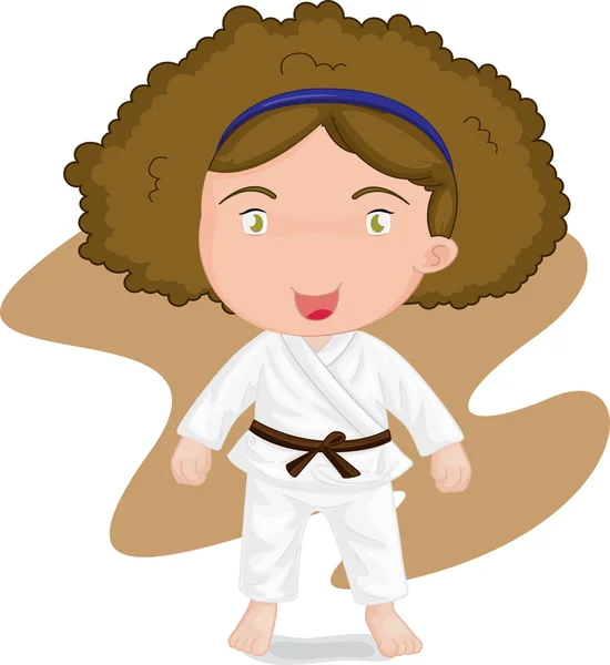 Girl playing koong-foo-karate — Stock Vector