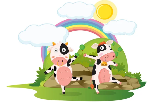 Krávy — Stockový vektor