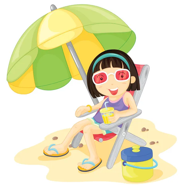 Seduta di parasole — Vettoriale Stock