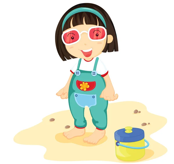 Red glasses girl — Stock Vector