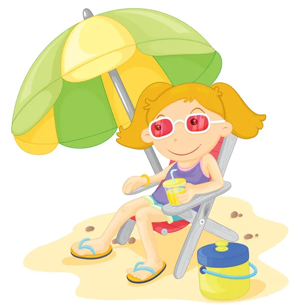 Şemsiye sarışın — Stok Vektör