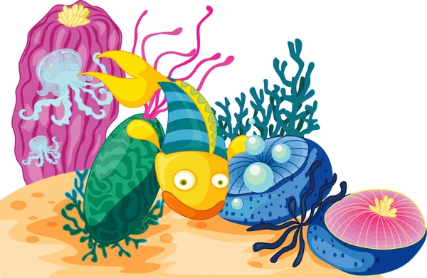 Риби і медузи — стоковий вектор