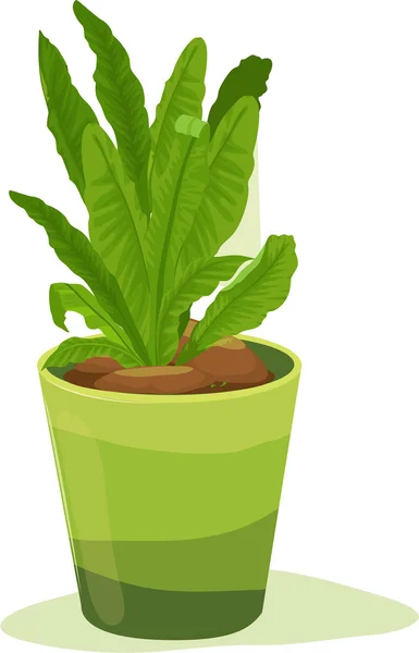 Leafy pot — Stock Vector