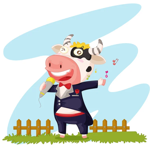 Vache chanteuse — Image vectorielle